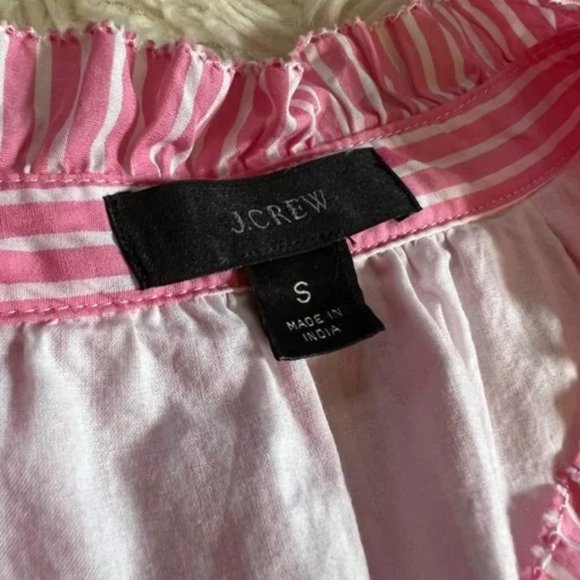 J. Crew Tiered Popover Dress in Pink and White Stripe - Size Small - Picture 5 of 10